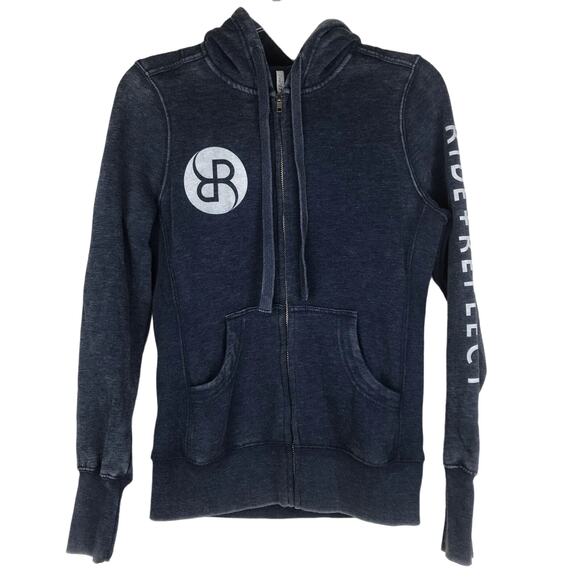 NWT Z Supply Full Zip Hoodie Blue Ride + Reflect R+R Sweatshirt Pockets Size XS - Picture 1 of 11